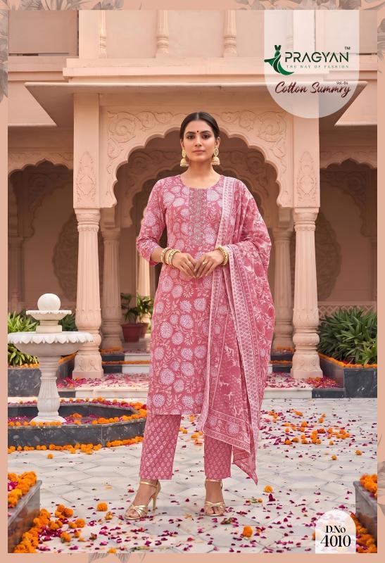 PragyanTM cotton summry vol 4 wholesaler kurti and dress material hyderabad